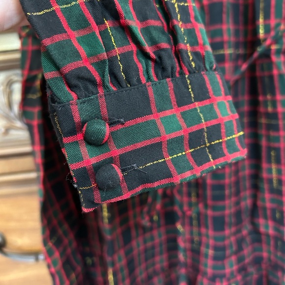 LOFT Plaid Metallic Holiday Dress - Picture 4 of 6